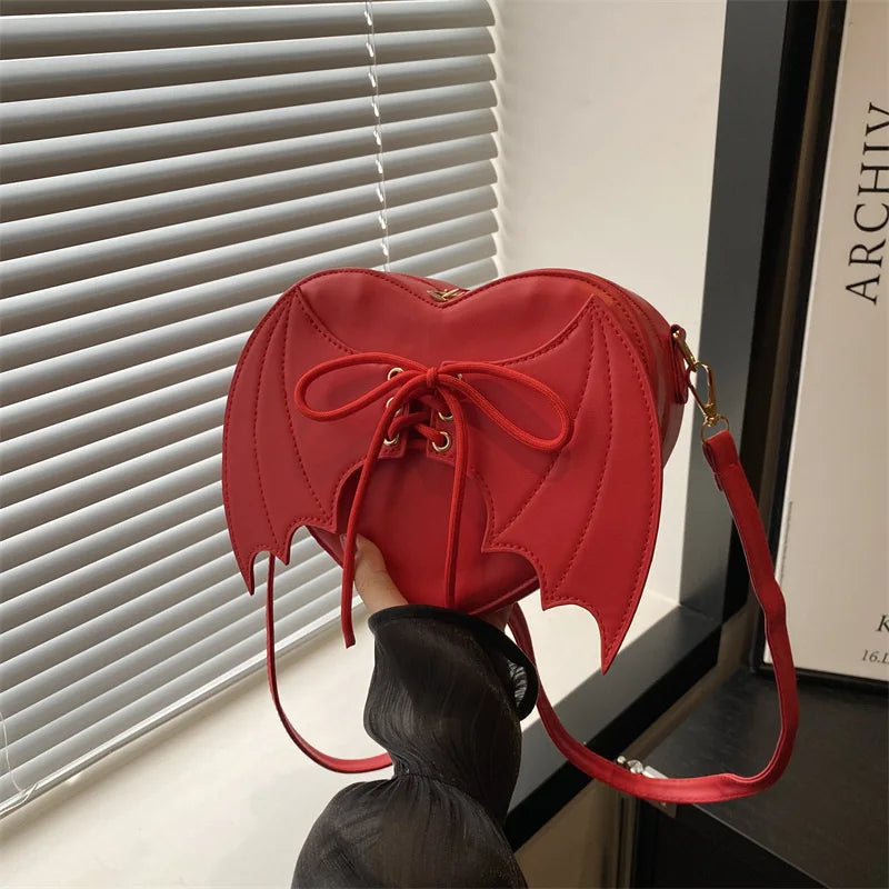 Niche Design Bag Women Trendy Fashionable and Individual Wing-shaped Single-shoulder Bag Versatile Irregular Shape Crossbody Bag Peaceful Pleasures Health and Wellness
