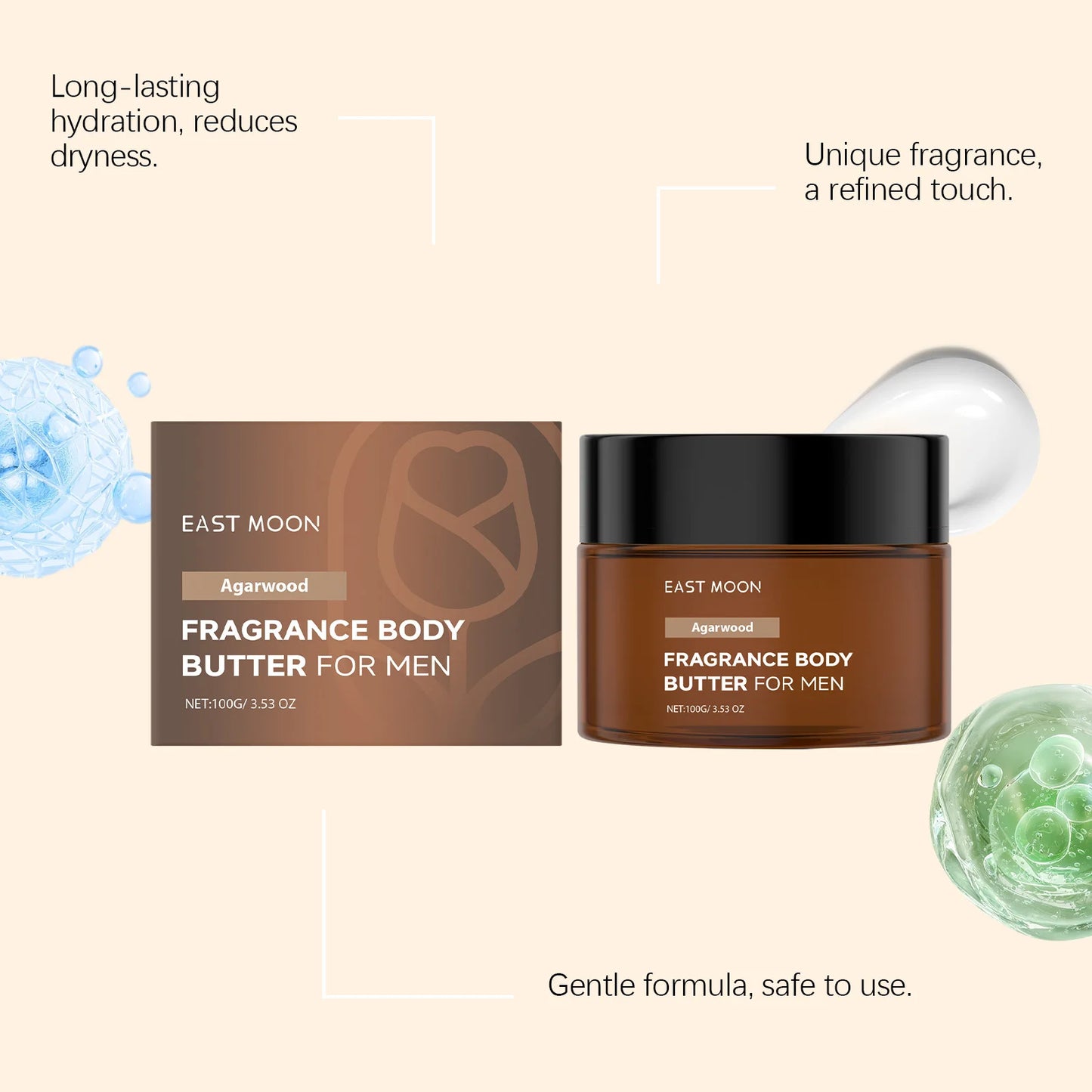 Men's Scented Body Lotion Sandalwood Extract Improves Skin Elasticity Radiance Non Greasy Fast Absorption For Dry Skin Peaceful Pleasures Health and Wellness