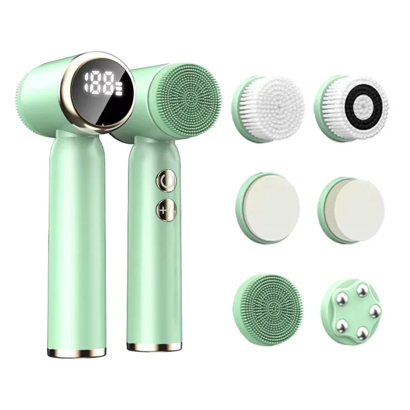 Portable waterproof facial ultrasonic massager, cleaning brush, silicone electric facial brush, facial cleanser Peaceful Pleasures Health and Wellness Reseda