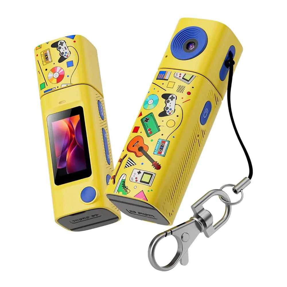 Thumb Sports Digital Camera HD Video Photo Student Mini Pocket Camera Outdoor Travel Vlog Recording Device Peaceful Pleasures Health and Wellness Yellow