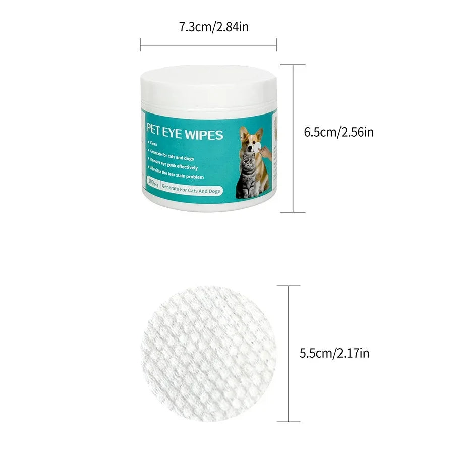 Pet Eye Wipes – Tear Stain Remover for Dogs & Cats
