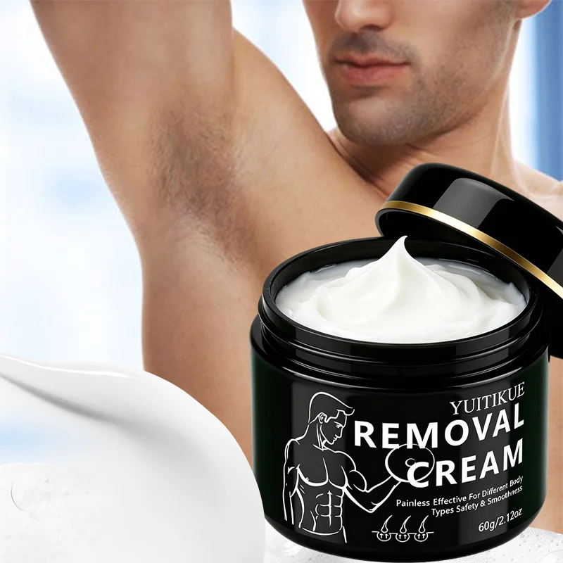 YUITIKUE Men's Hair Removal Cream – Mild Painless Formula 60g Men's Hair Removal Cream Peaceful Pleasures Health and Wellness