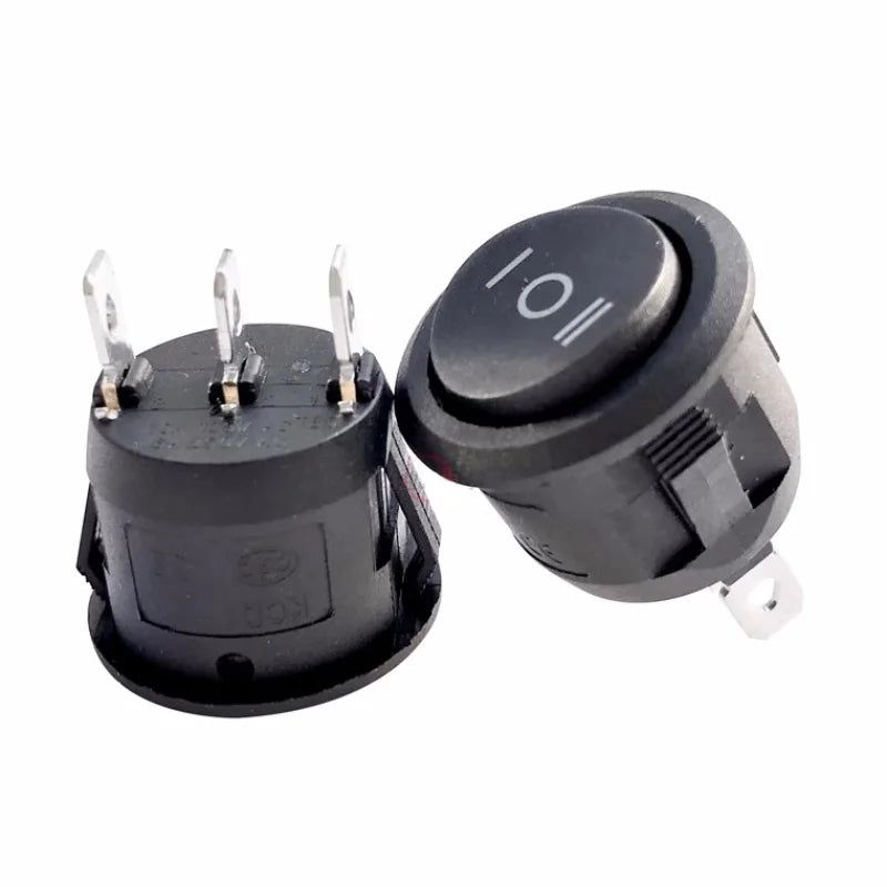 5PCS KCD1-105 23mm Round Rocker Switch 3 Position SPDT ON-OFF-ON Black Snap In Car Boat Trigger Peaceful Pleasures Health and Wellness