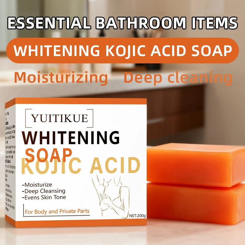 YUITIKUE Kojic Acid Whitening Soap - Brightens Skin Tone, Deep Cleansing & Moisturizing, Gentle for Sensitive Skin & Body Care Peaceful Pleasures Health and Wellness
