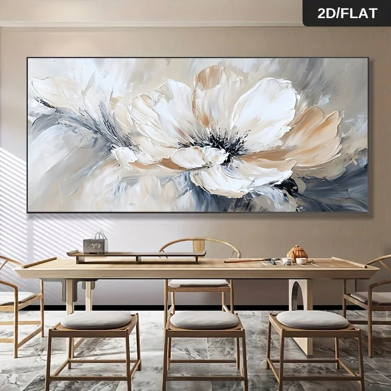 Large Abstract Floral Canvas Wall Art – Modern Vintage Flower Print Canvas Wall Art Peaceful Pleasures Health and Wellness
