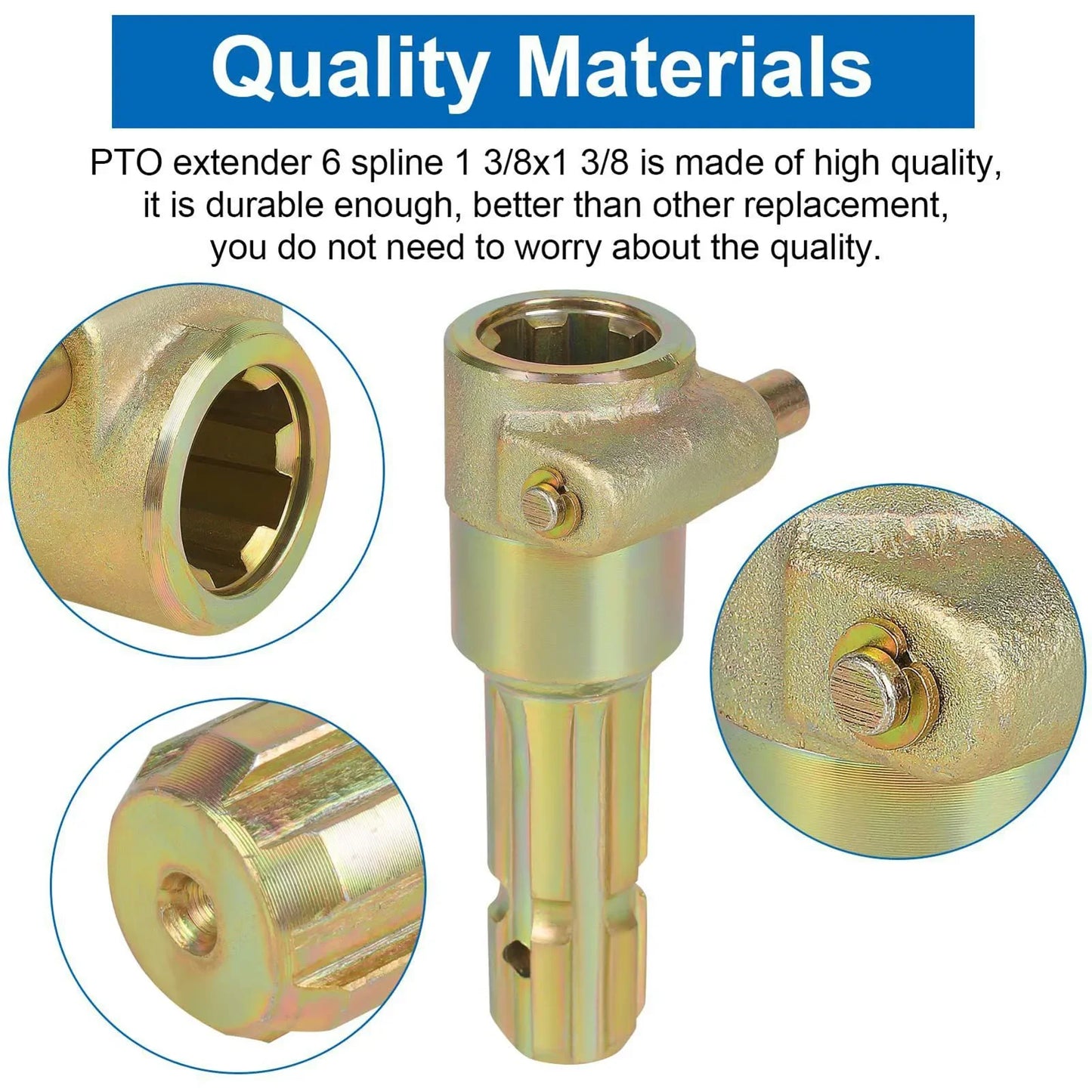 PTO Adapter Female 1 3 6 Spline Male Extender Up 70HP Tractor