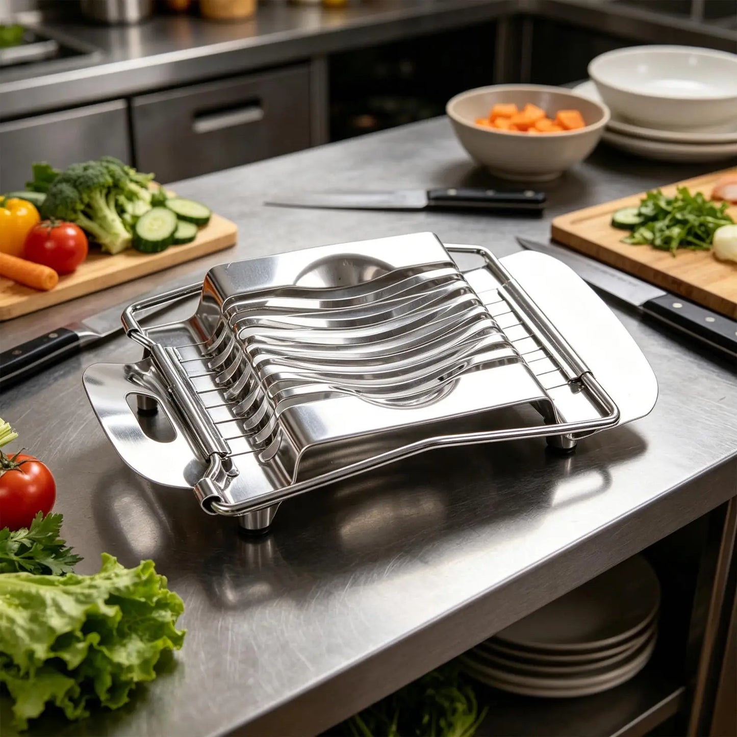 Multipurpose Egg & Fruit Slicer | Stainless Steel Manual Cutter