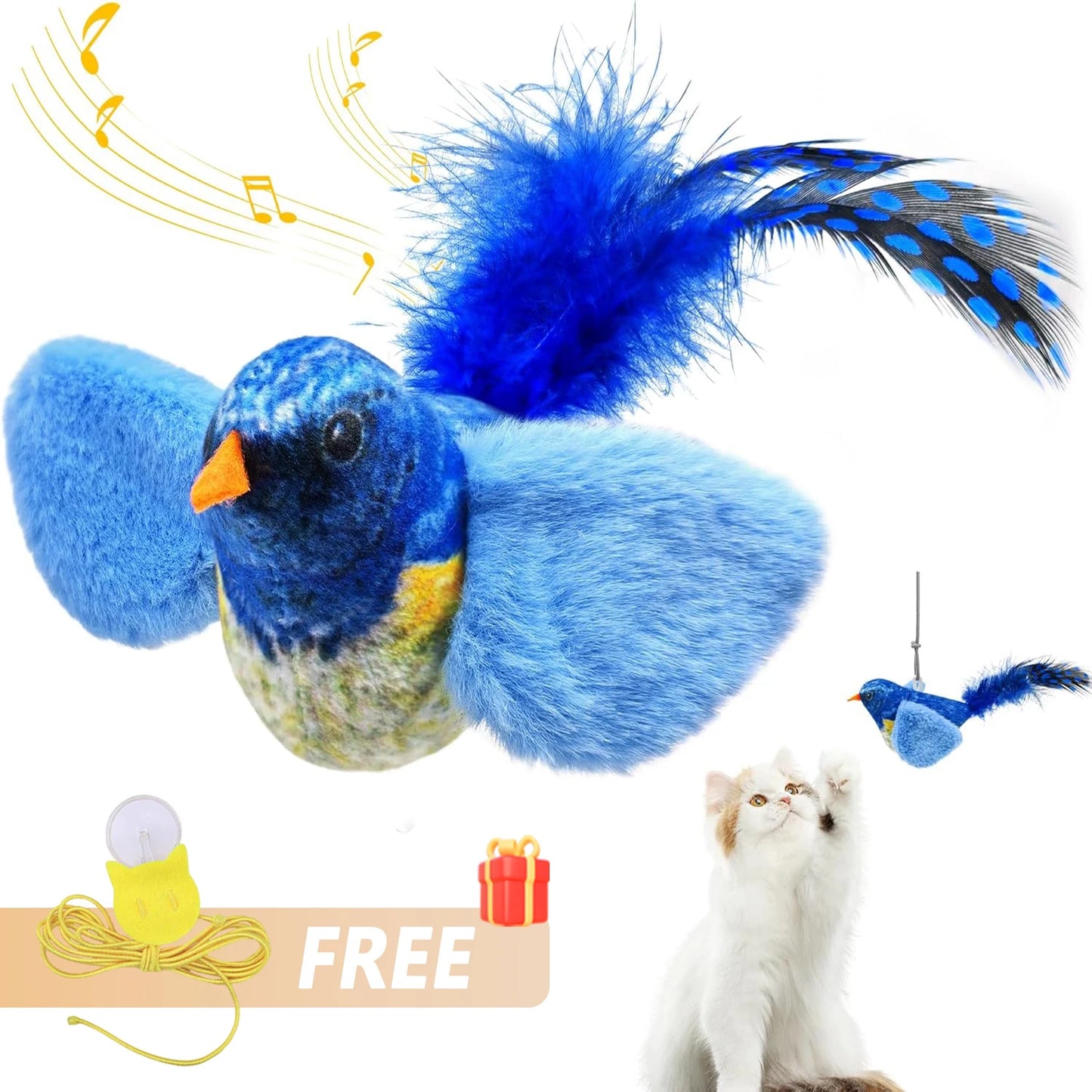 Interactive Bird Cat Toy with Catnip & Chirping Sound