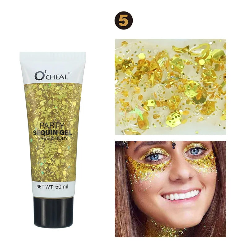 Party Sequin Glitter Gel – Waterproof & Sweat-Proof Body Glitter