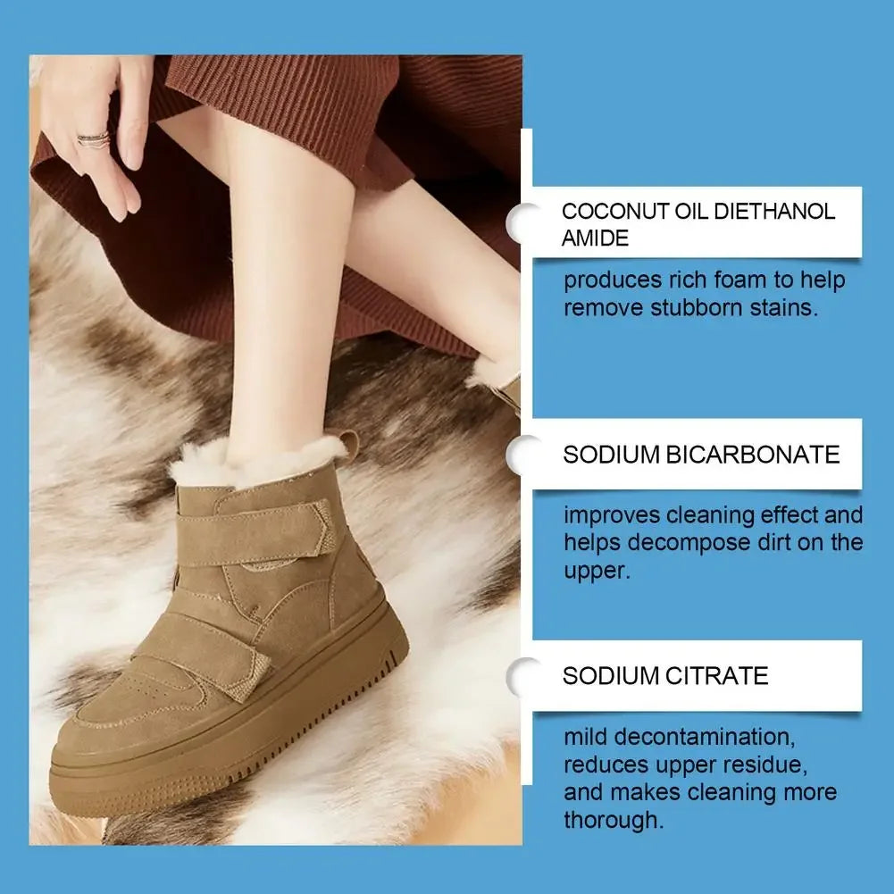 Suede Cleaner Kit No-wash Dry Cleaning Foam Univeral Decontamination for Suede Sheepskin Matte Shoes Leather Sneakers Care 100ml Peaceful Pleasures Health and Wellness