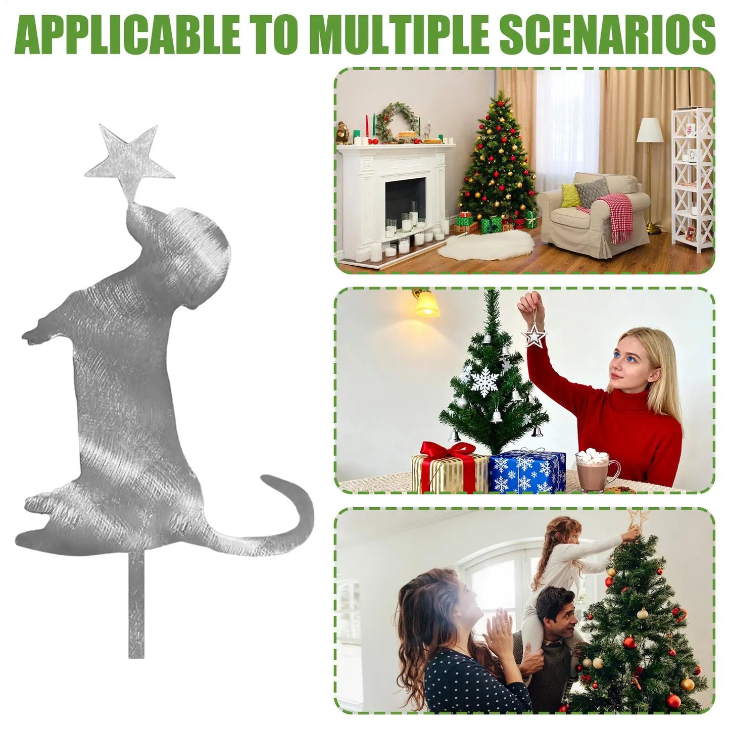 Metal Dachshund Christmas Tree Topper | Dog Holiday Decor