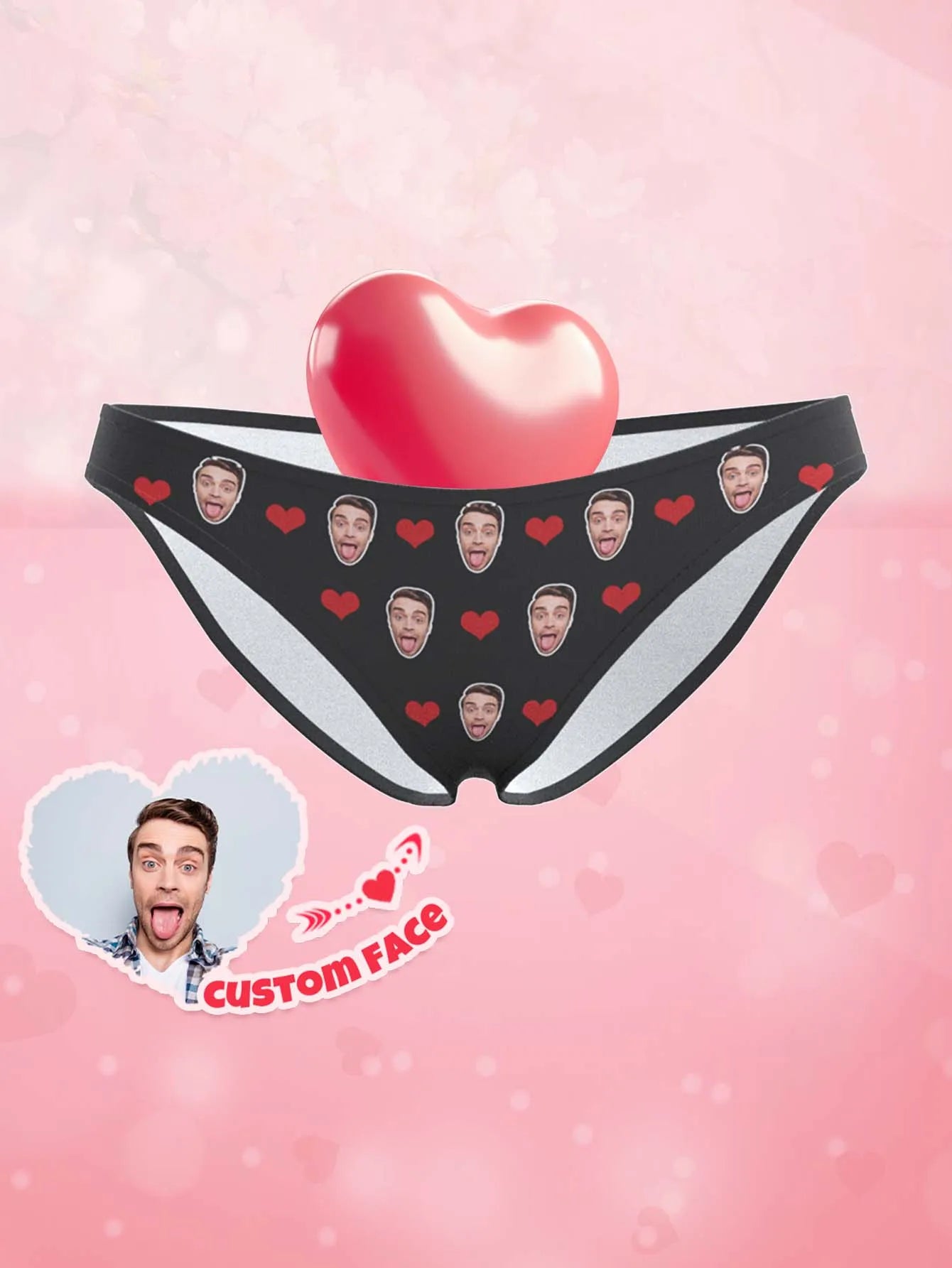 Custom Valentine Day Panties For Woman Custom Briefs Personalized Thong Personalized Underwear With Face Custom Thong Peaceful Pleasures Health and Wellness