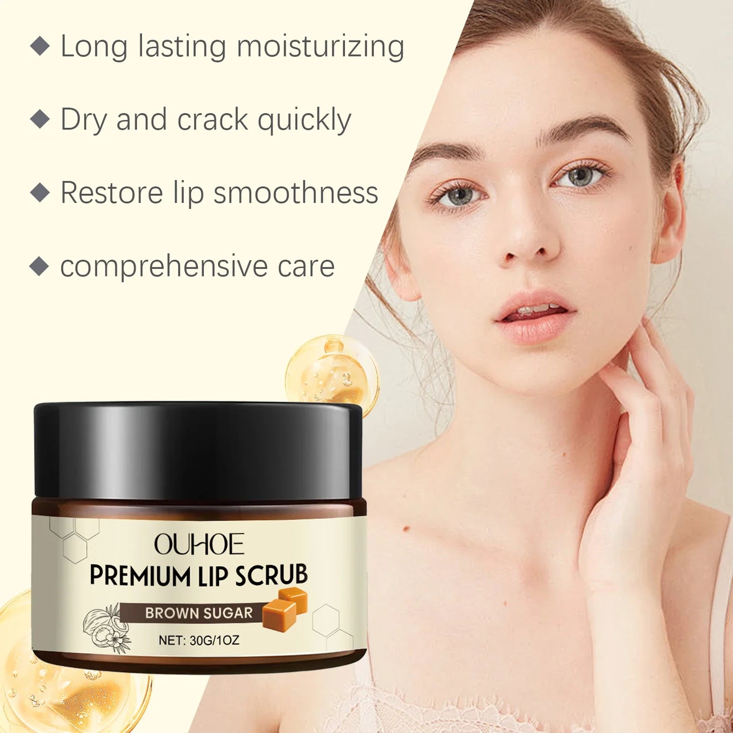 Brown Sugar Lip Scrub – Exfoliate, Moisturize & Smooth Lips