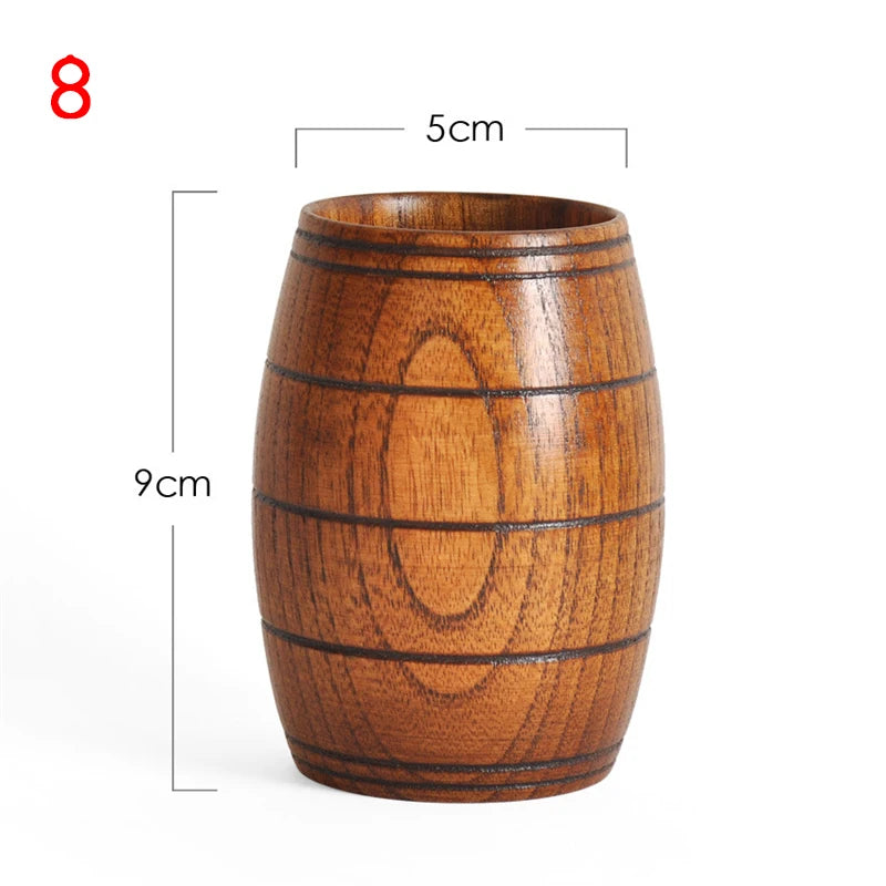 Wooden Big Belly Cups Handmade Natural Spruce Wood Cups Beer Tea Coffee Milk Water Cup Kitchen Bar Drinkware for Kitchen Peaceful Pleasures Health and Wellness 8