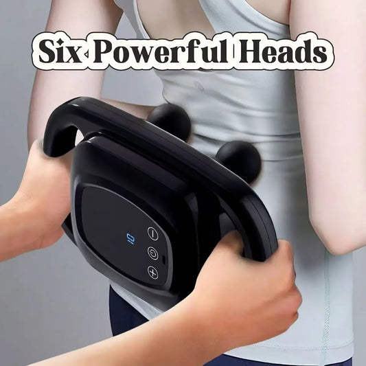6 Heads Massage Gun Digital Display Professional Deep Tissue Muscle Massager Full Body Relief Soreness Relaxation Fascia Gun Peaceful Pleasures Health and Wellness