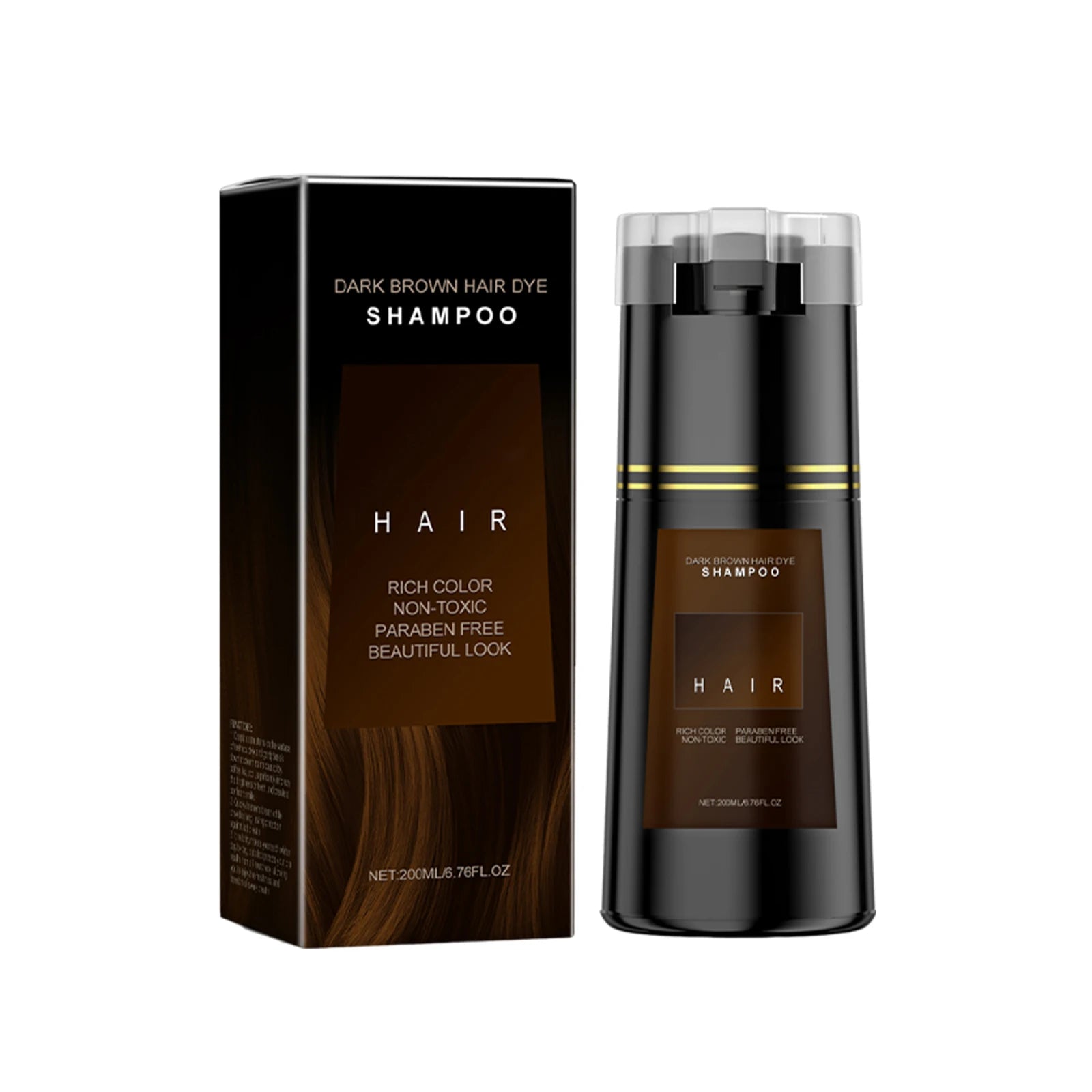 Hairdressing Shampoo Natural Hair Dye Easy to Color Clean Hair Strengthen Nourish Smoothing Non-irritating Fashion Dying Cream Peaceful Pleasures Health and Wellness Brown