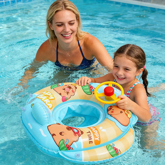 Inflatable Capybara Pool Float Cartoon Animal Floating Raft Kids Swimming Floatie For Summer Party Lake Beach Backyard Garden Peaceful Pleasures Health and Wellness