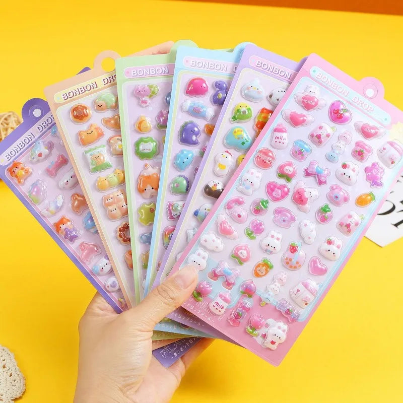 3D Cartoon Relief Stickers for Phone, Laptop, Diary & Notebook