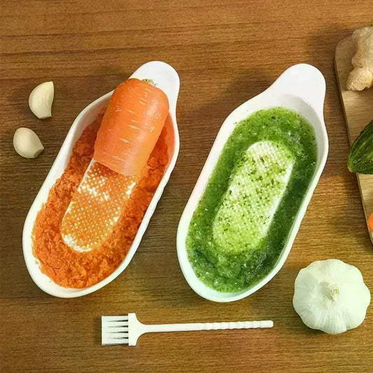 Ceramic Ginger Grater with Brush – Garlic & Veggie Grinder Ceramic Kitchen Grater Peaceful Pleasures Health and Wellness