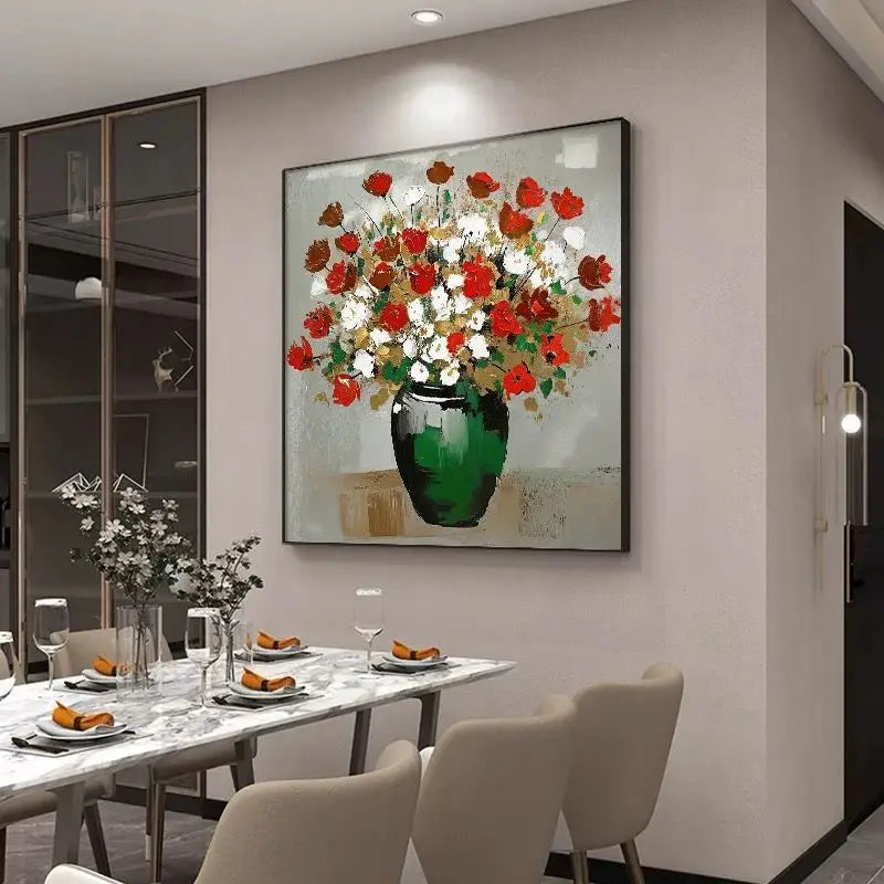 Modern Abstract Flower Living Room Decoration, Nordic Restaurant Background, Hanging Painting, Sofa Decoration, Home Decoration Peaceful Pleasures Health and Wellness No frame 80cmx80cm