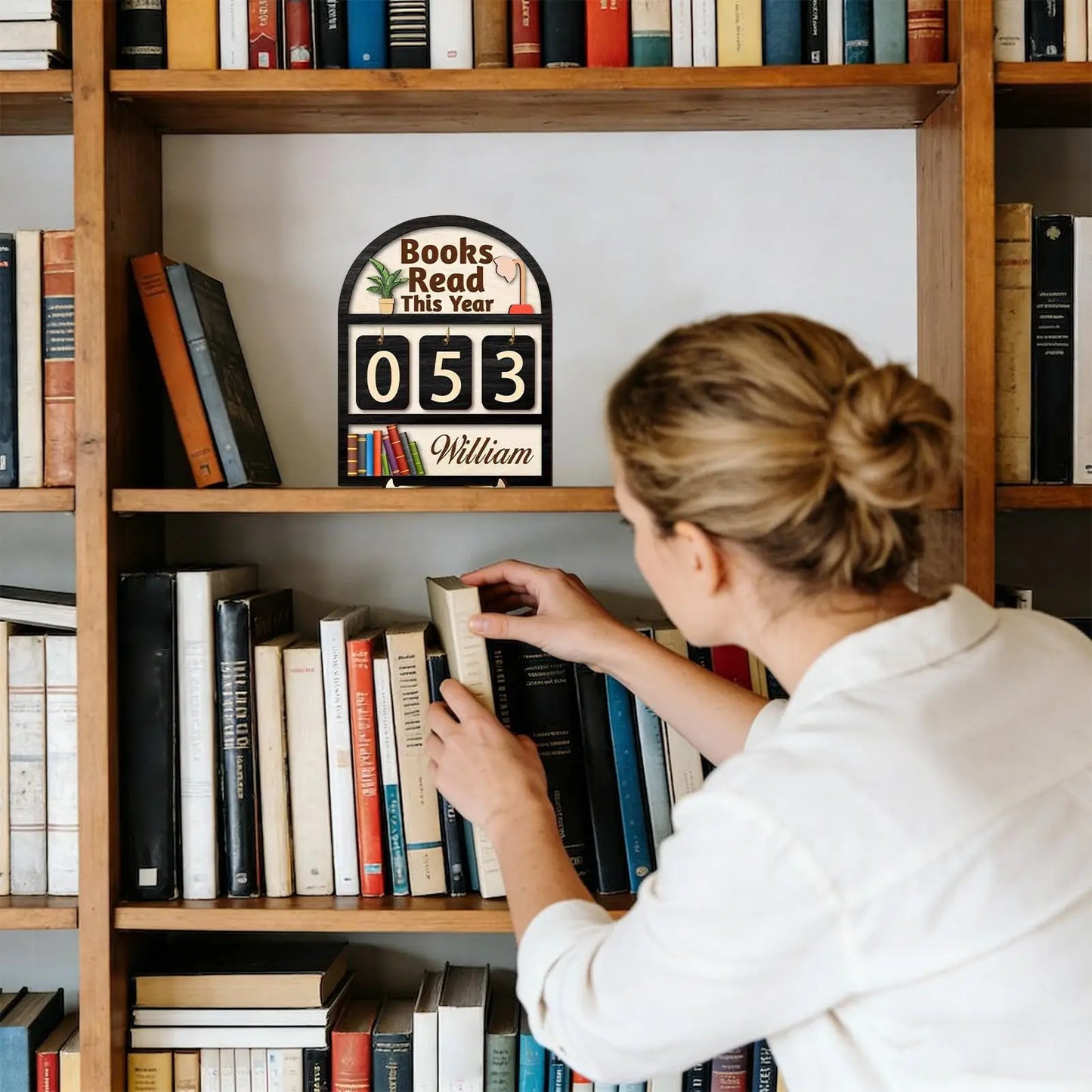Books Read This Year Wooden Counter Sign | Tabletop Decor