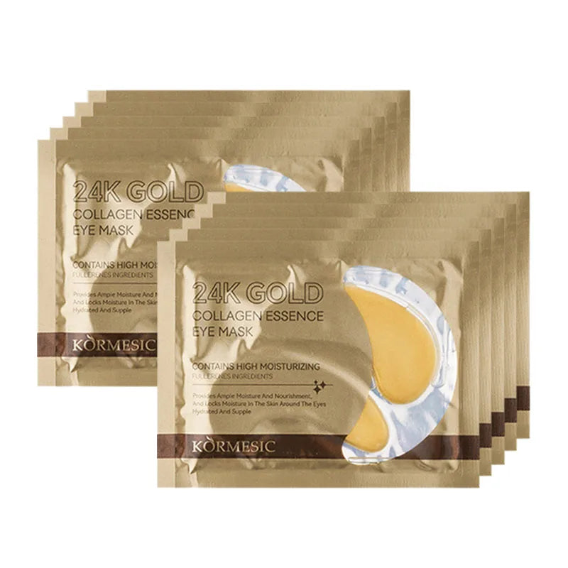 24K Gold Collagen Eye Masks 10 Pairs – Anti-Aging & Dark Circles Eye Mask Patches Peaceful Pleasures Health and Wellness 10 pairs