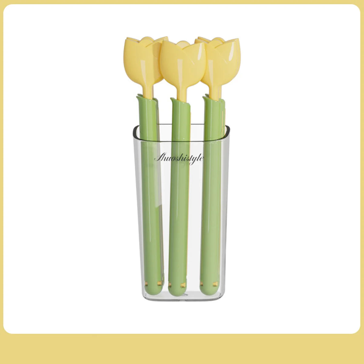 5pcs/set Tulip Sealing Clips with a Storage Box Packaging Clip Storage Box Snack Bag Sealed Moisture-proof Sealing Clip Peaceful Pleasures Health and Wellness Yellow