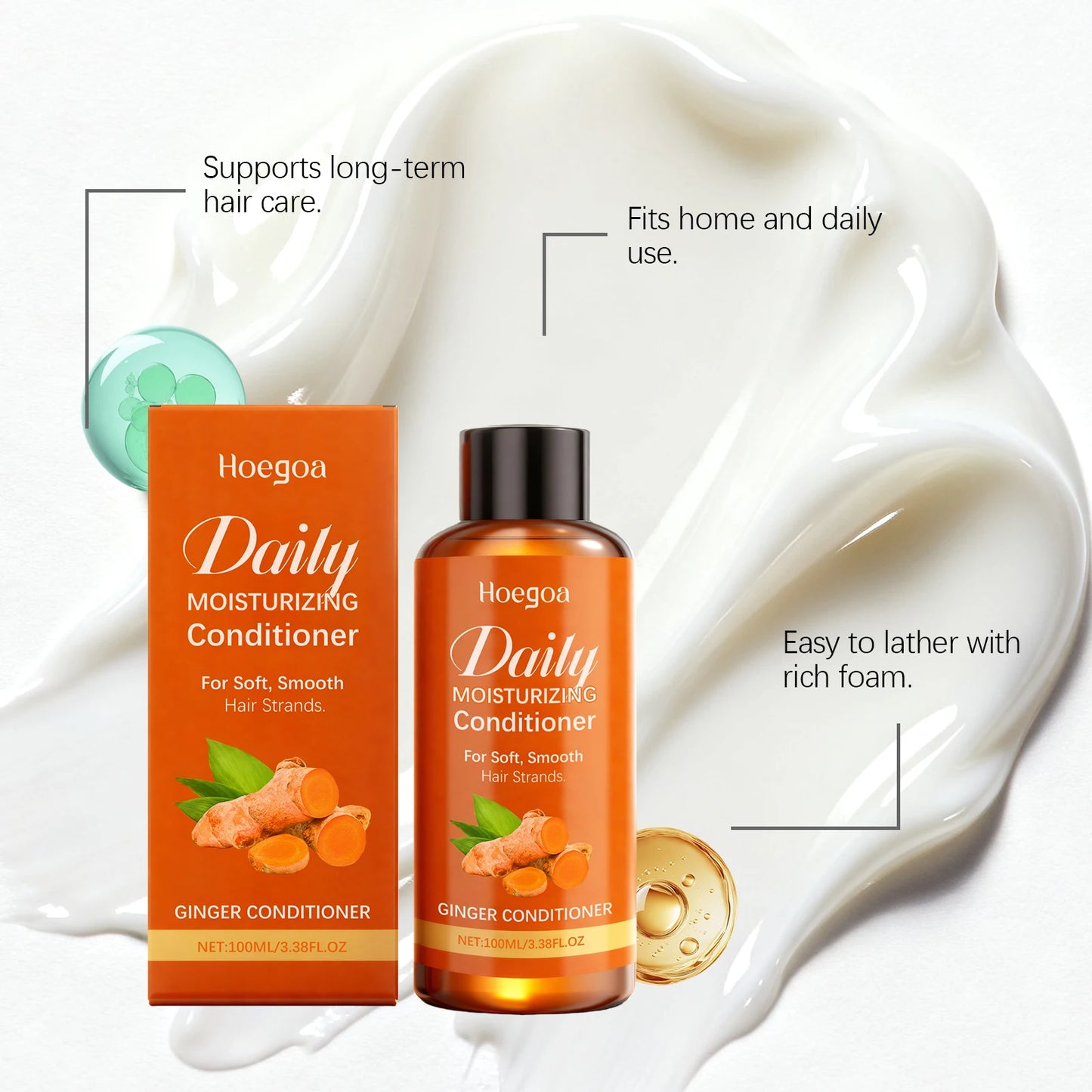 Ginger Shampoo Thicken Volumizing Shampoo Repair Damaged Hair Conditioner Anti Hair Loss Hair Regrowth Cleansing Scalp Hair Care Peaceful Pleasures Health and Wellness