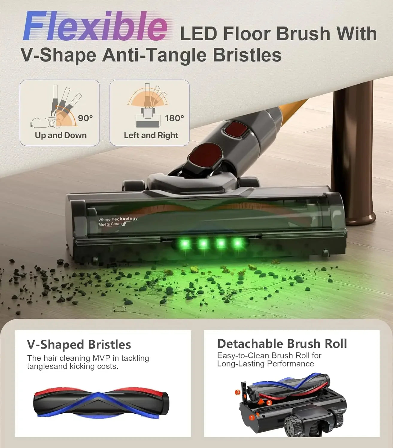 Cordless Stick Vacuum Cleaner: 550W Motor, 50KPA Suction, 45-Min Runtime, HEPA Filter for Pet Hair and Floors Peaceful Pleasures Health and Wellness