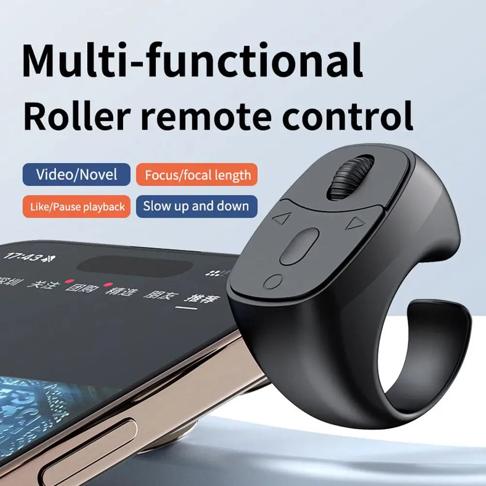 Fingertip Bluetooth Remote – Scroll, Shutter & Page Turner