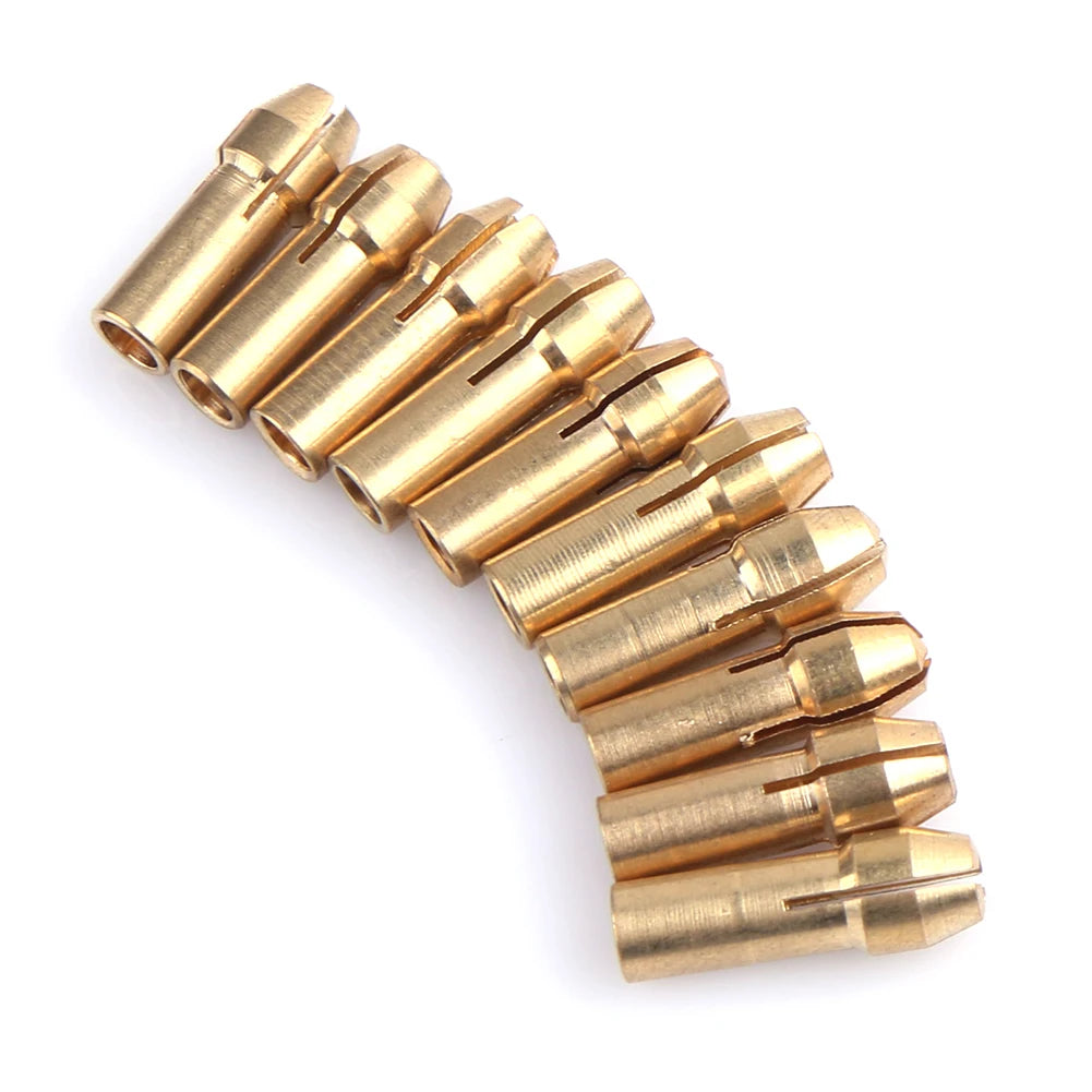 10-Pack Brass Collet Chuck Set for Dremel Rotary Tool (0.5mm–3.2mm) Peaceful Pleasures Health and Wellness