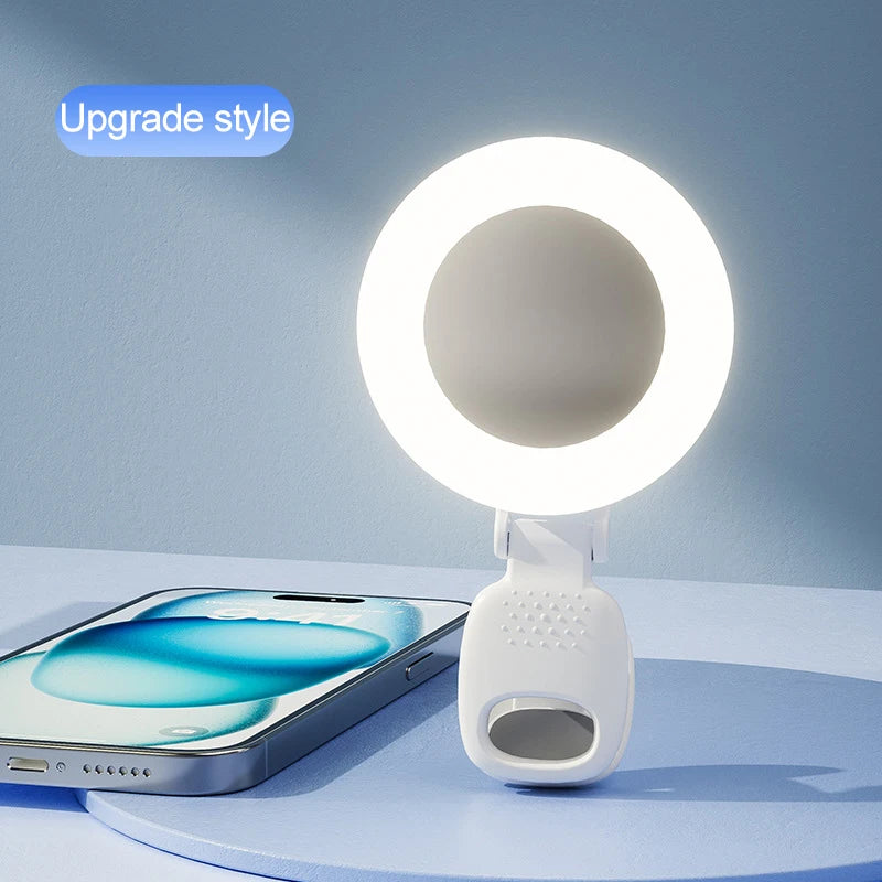 Portable Rechargeable Led Lamp Mirror With Light Light Ring Selfie Led Light Phone Light Clip Fill Light Selfie Lighting Camera Peaceful Pleasures Health and Wellness White1(1pcs) China Mainland