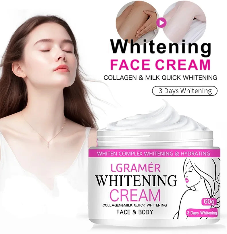 Face Body Brightening Cream Neck Knee Buttocks Thigh Underarm Inner Lightening Lotion Feminine Nourishing Dark Skin Care Cream Peaceful Pleasures Health and Wellness