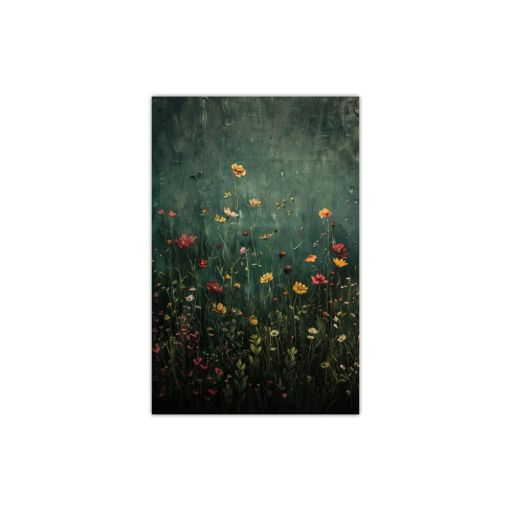 Vintage Wildflowers Canvas Wall Art | Farmhouse Floral Poster