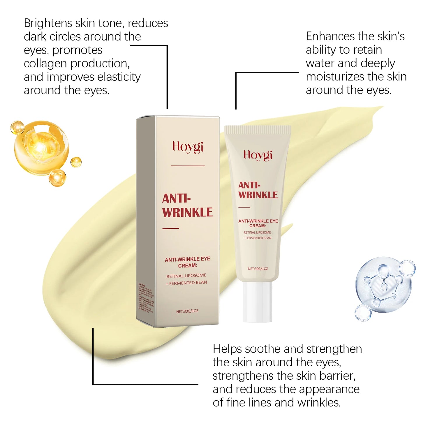 Hoygi 4% Retinol Eye Cream – Dark Circles & Wrinkles