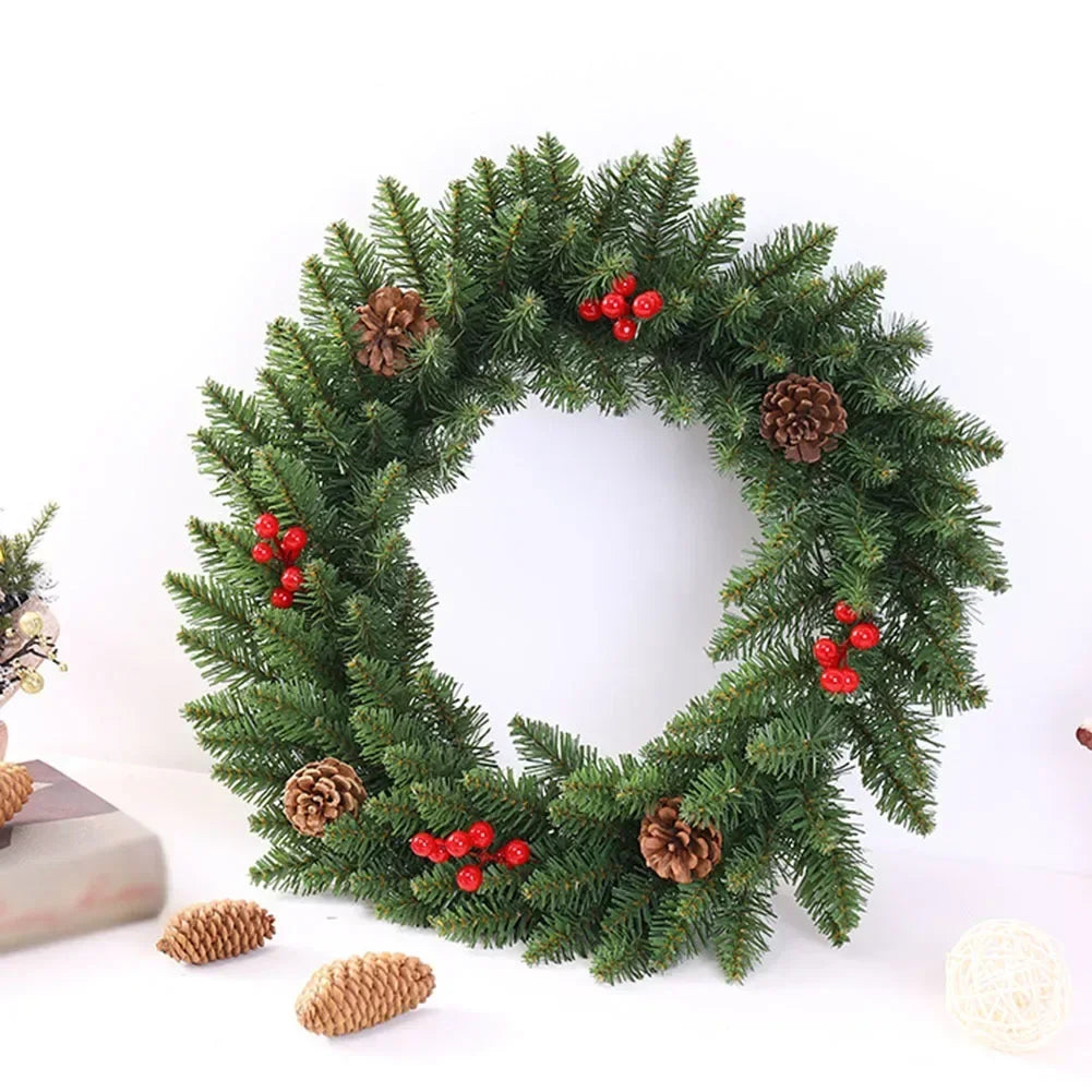 Artificial Christmas Wreath – Pine Cones & Flowers | 30/40cm