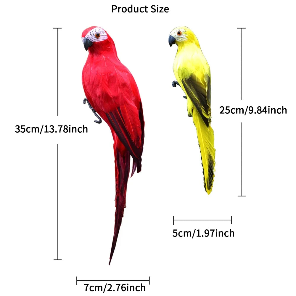 25/35cm Creative Handmade Simulation Parrot Animal Bird Garden Props Decoration Miniature Feather Lawn Doll Ornaments Peaceful Pleasures Health and Wellness
