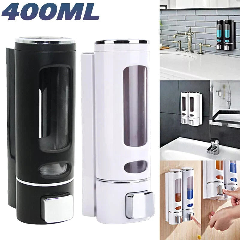 400ml Shower Soap Dispenser Wall Mounted Shampoo And Conditioner Dispenser Adhesive Handwashing Fluid Dispenser Peaceful Pleasures Health and Wellness