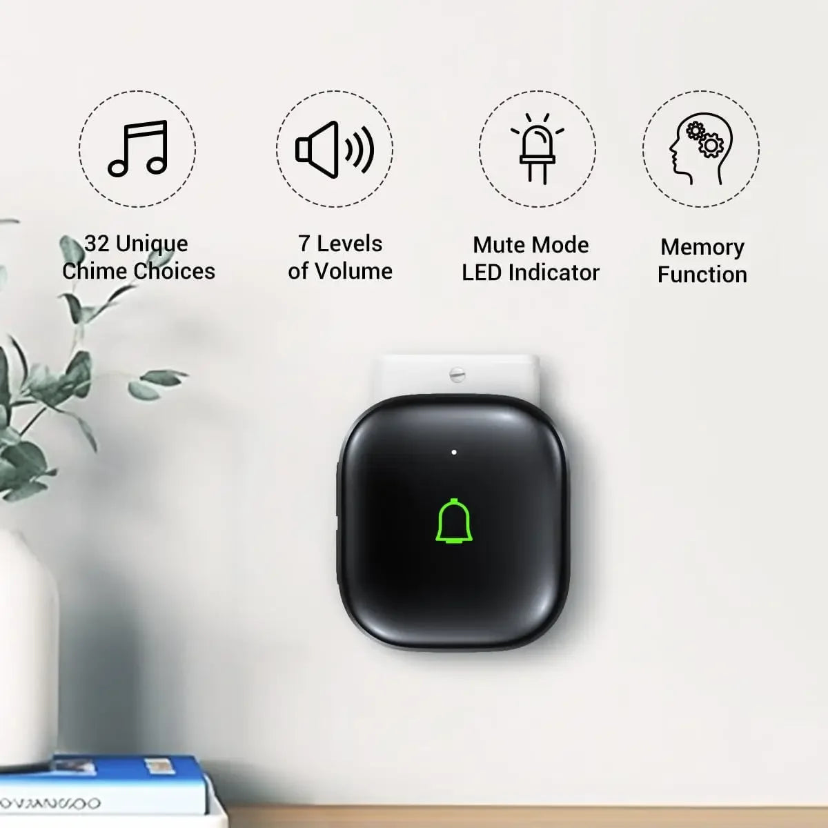 Wireless Doorbell with 2 Receivers, IP66 Waterproof, 1000ft Range, 32 Chimes, 115dB Volume Peaceful Pleasures Health and Wellness