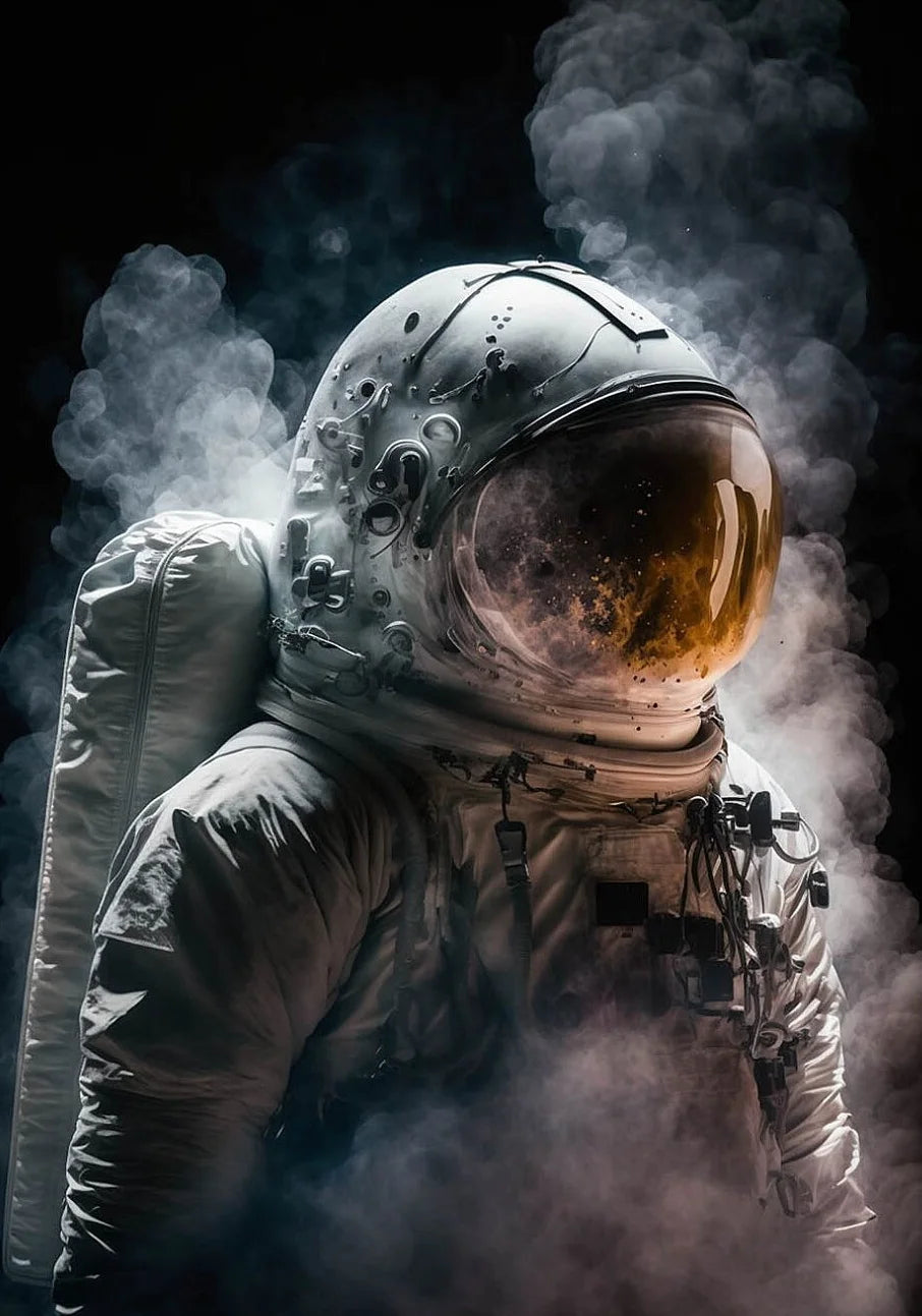 Astronaut Canvas Wall Art | Modern Sci-Fi Space Poster Print Canvas Wall Art Peaceful Pleasures Health and Wellness