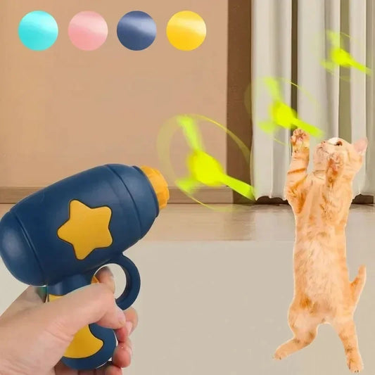 Mini Flying Disc Gun Cat Toy | Interactive Kitten Launch Toy Interactive Cat Toy Peaceful Pleasures Health and Wellness