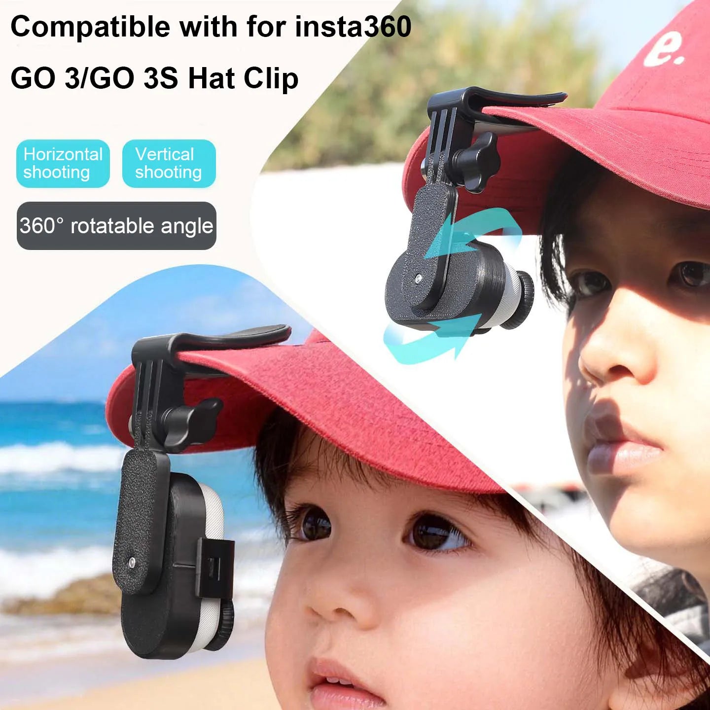Wristband Monitoring And Precise Control For Insta360 GO3/3S Hat Clip Action Camera Baseball Cap Brim Clip Fixing Bracket Peaceful Pleasures Health and Wellness