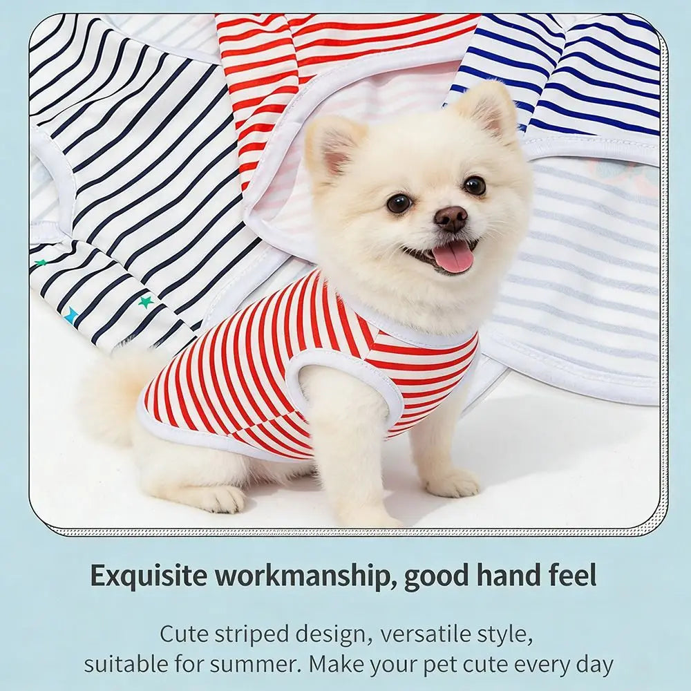 Cute Summer Puppy Sleeveless Vest Cartoon Soft Small Dogs Pullovers Casual Breathable Kitten T-shirts for Small Medium Dog Peaceful Pleasures Health and Wellness