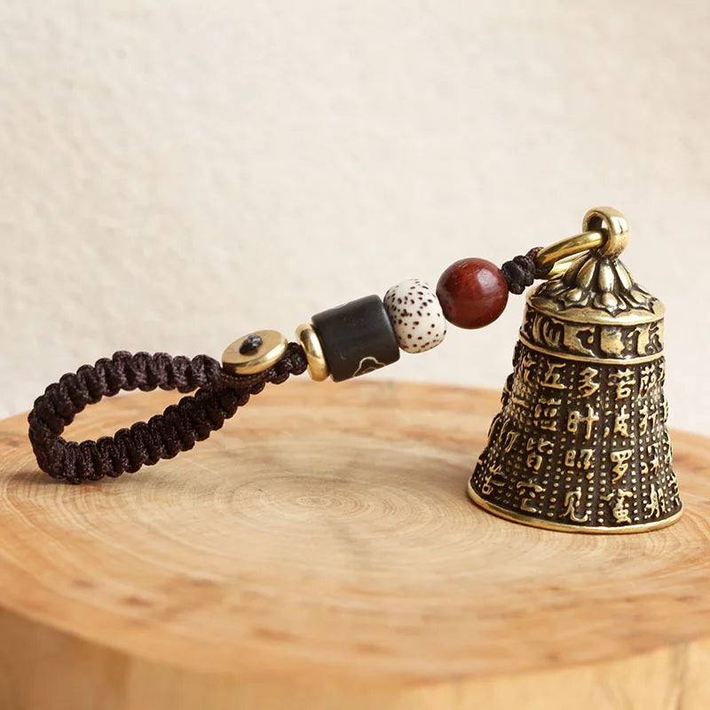 Brass Handicraft Die-casting Scripture Bell Car Button Wind Tibetan