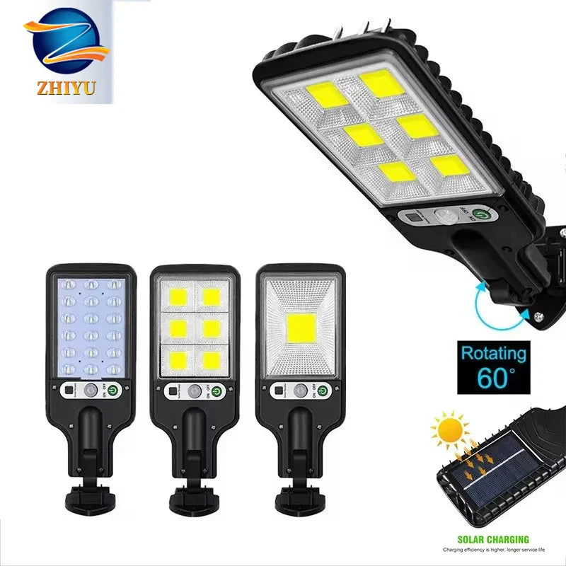 ZHIYU Solar COB LED Wall Light – PIR Sensor, 3 Modes, IP65