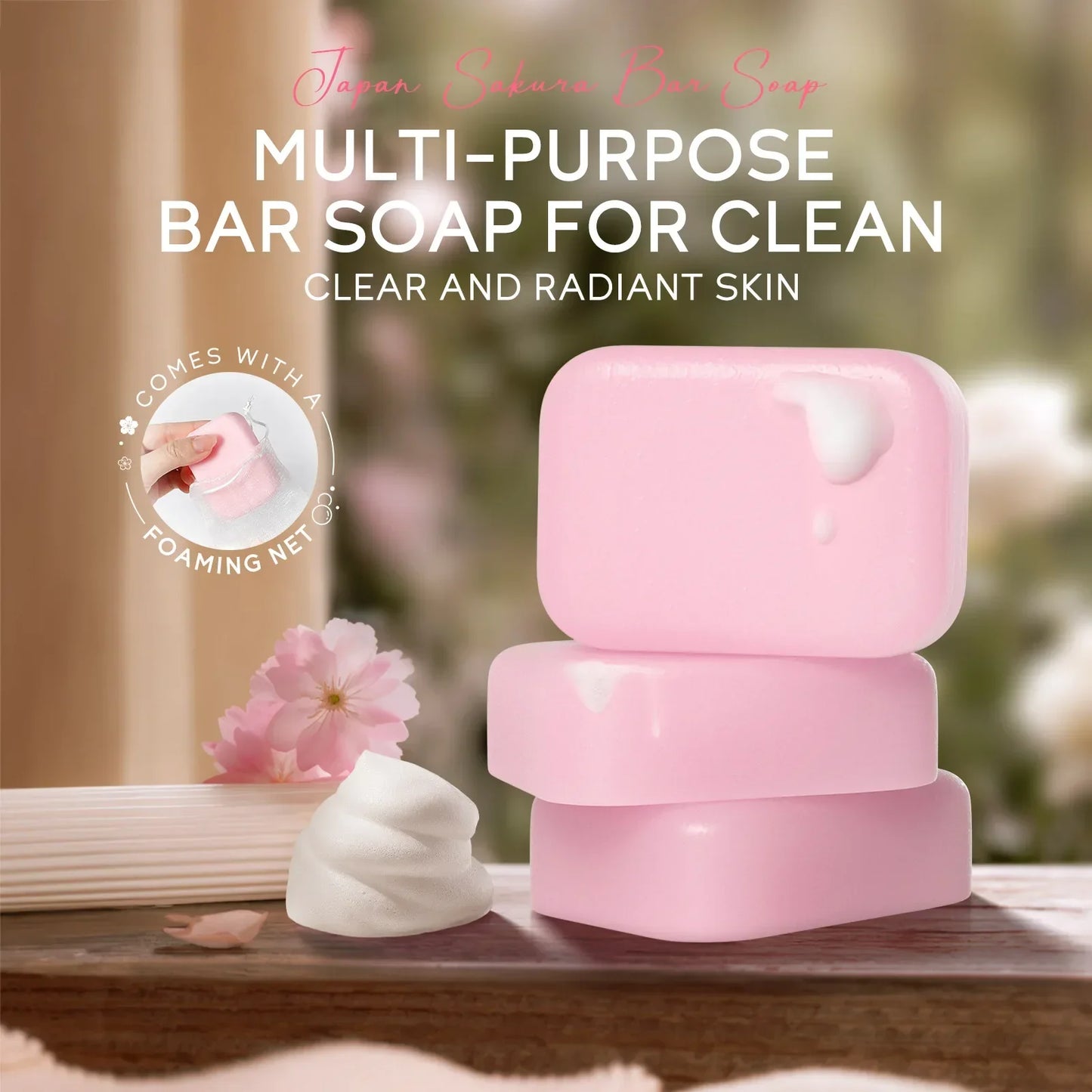 LAIKOU Sakura Whitening Soap – Acne & Dark Spot Cleanser 90g