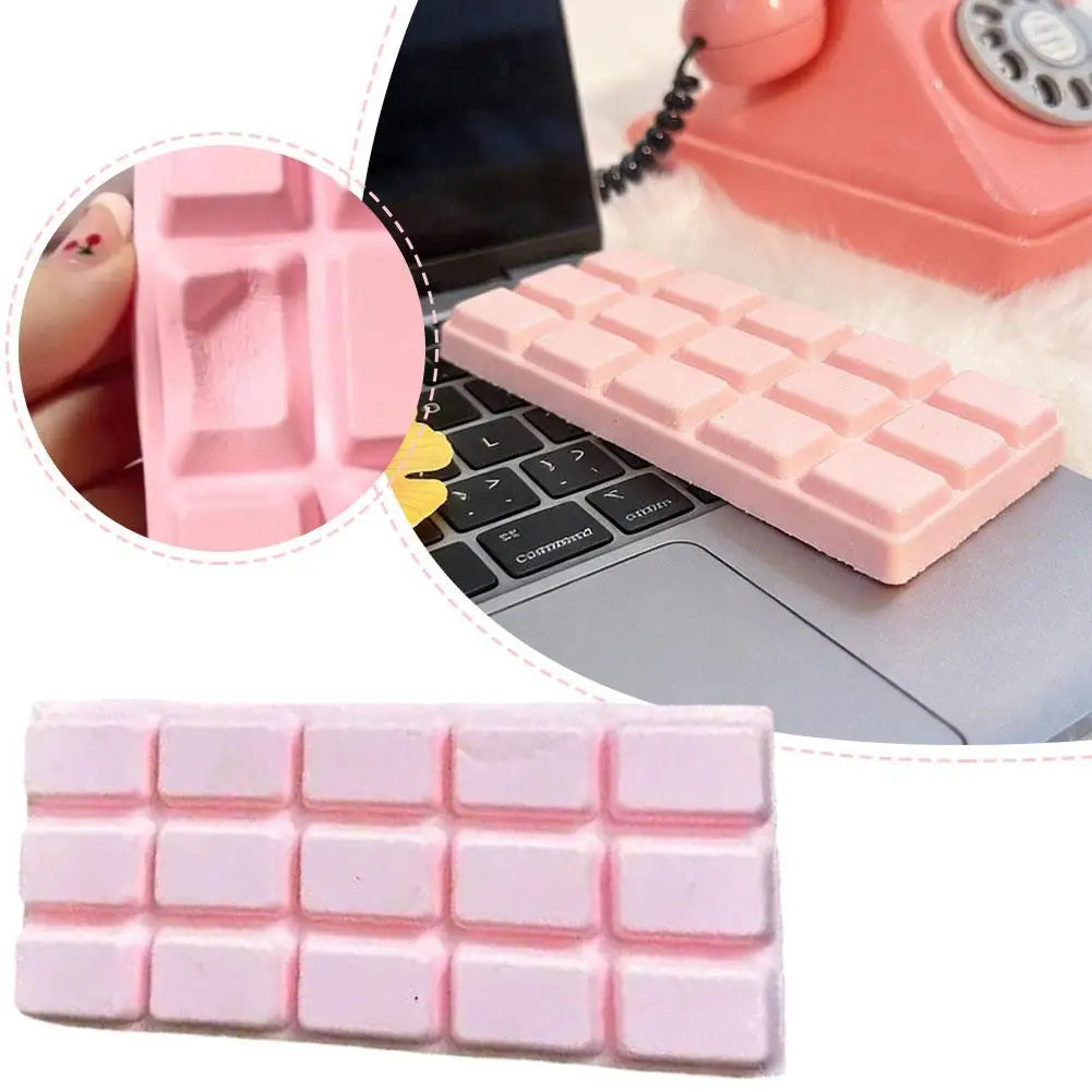 Pink Chocolate Bar Squishy Toy – Slow Rising Fidget Squeeze