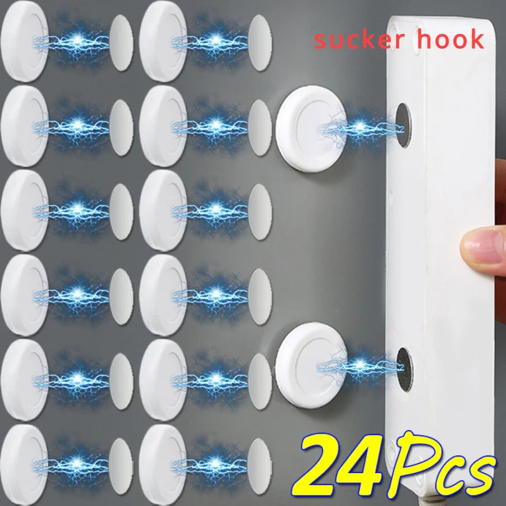 4/24pcs Magnet Hook Iman Strong Keys Holder Magnetic Wall Garden Hanging Hanger Anti-lost Remote Control Refrigerator Storage Peaceful Pleasures Health and Wellness
