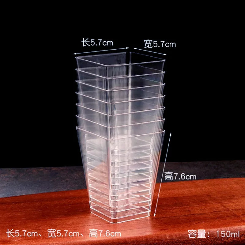 25/50 5oz Dessert Cups with Spoons Clear Plastic Parfait Appetizer Cups Dessert Shooters Party Serving Cups for Pudding Mousse Peaceful Pleasures Health and Wellness