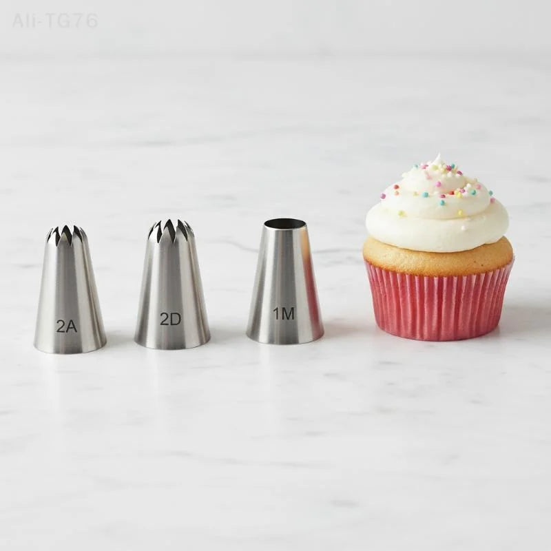5-Piece Large Stainless Steel Cake Piping Tips Set